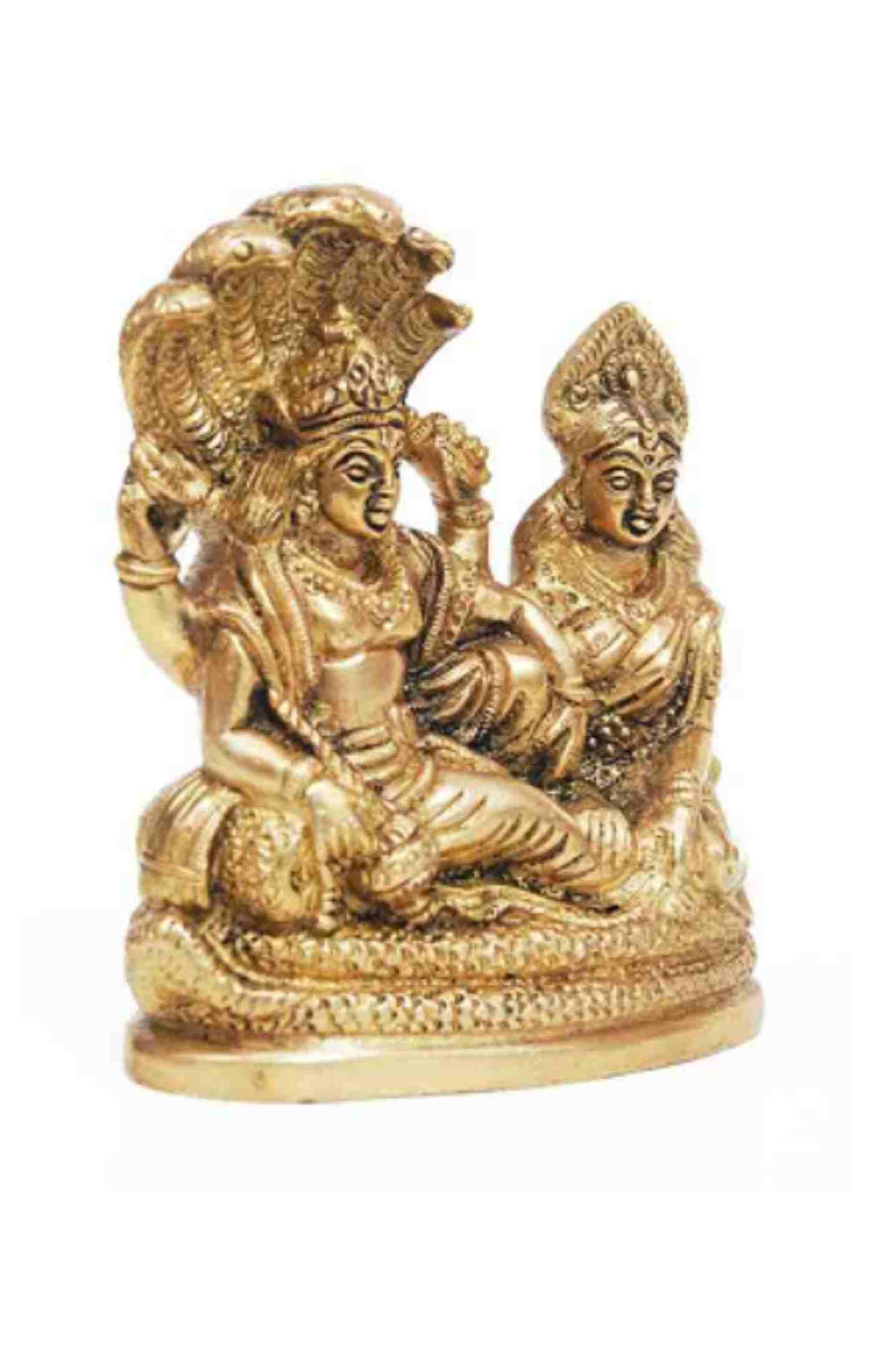 Shiv Ratan Kendra ShreeVishnu Lakshmi Murti To Worship and Seek Blessings with Grace, Wealth & Prosperity I Size: 11CM X 9CM- Made in Ashtdhatu
