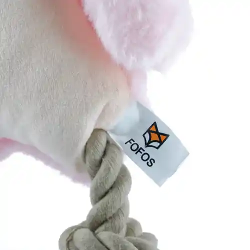Barkbutler Fofos Rope Leg Plush Rabbit Toy for Dogs