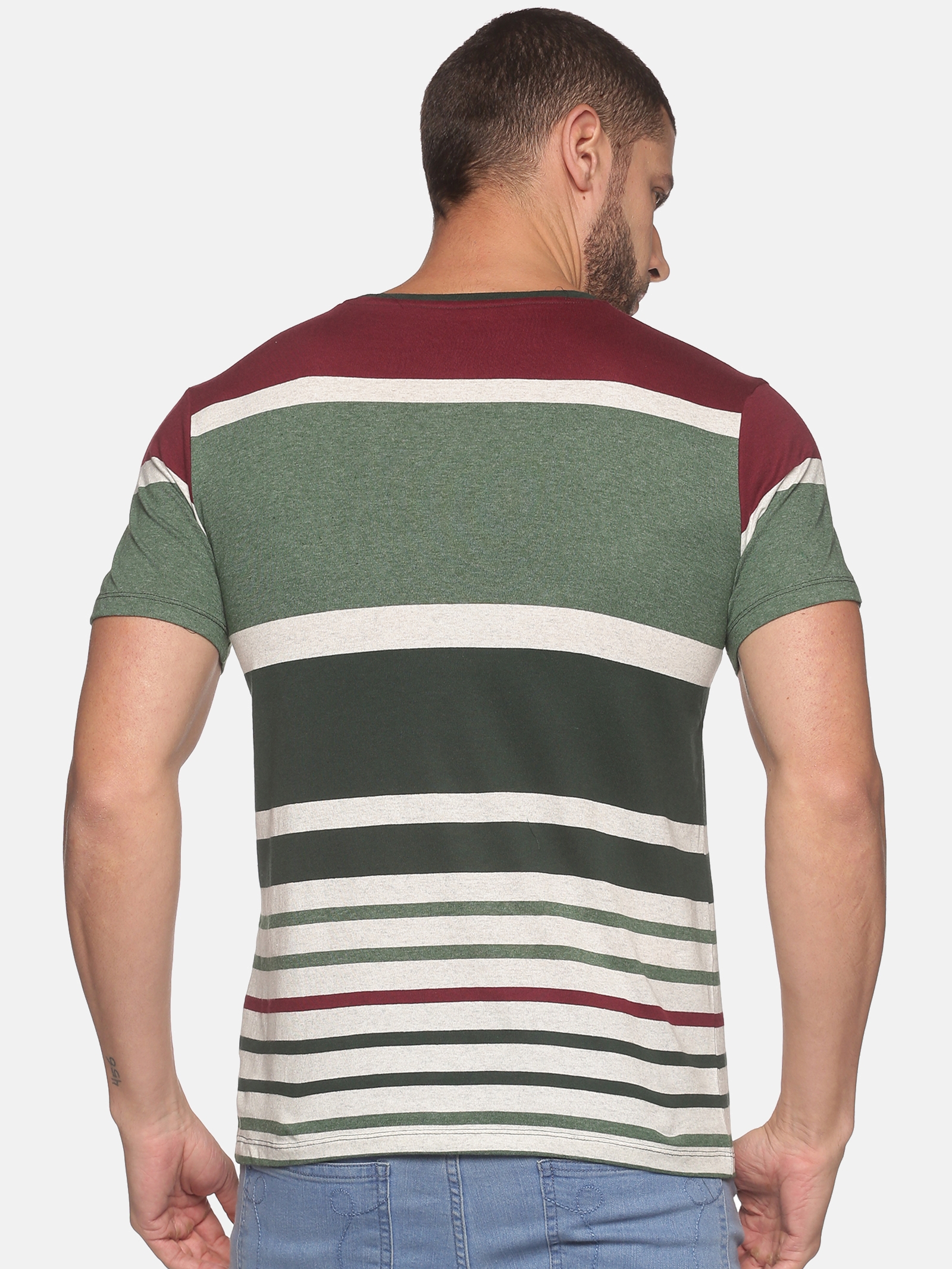 UrGear | UrGear Men Striped Round Neck Multicolor T-Shirt 1