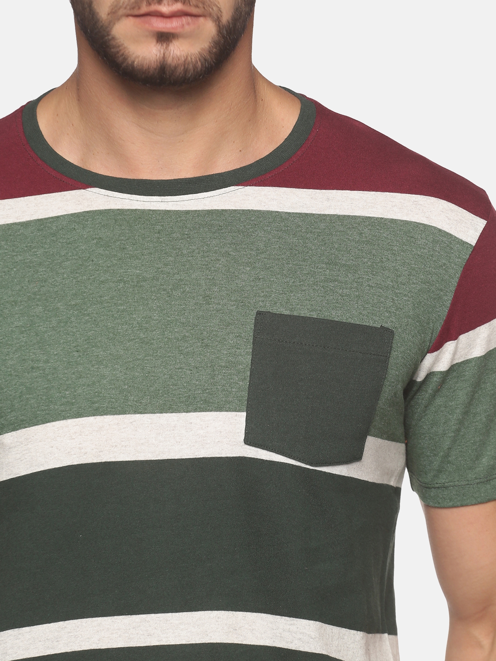 UrGear | UrGear Men Striped Round Neck Multicolor T-Shirt 3