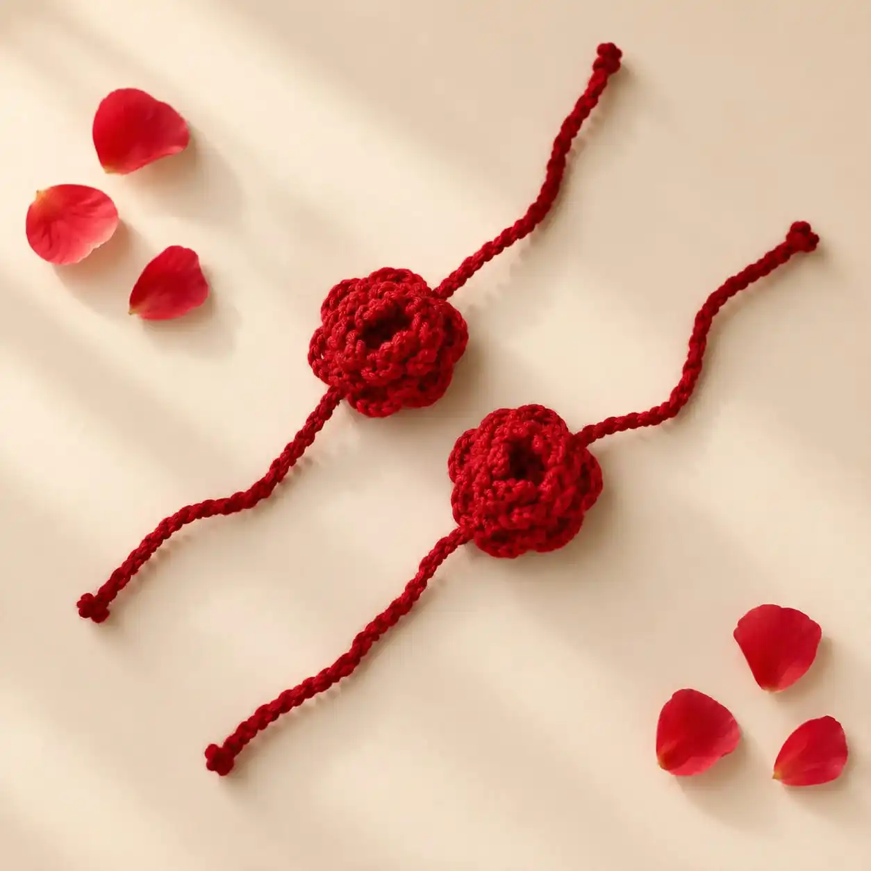 Pawsh Pet Red Bloom Crochet Rakhi for Dogs & Cats, 1 Pcs