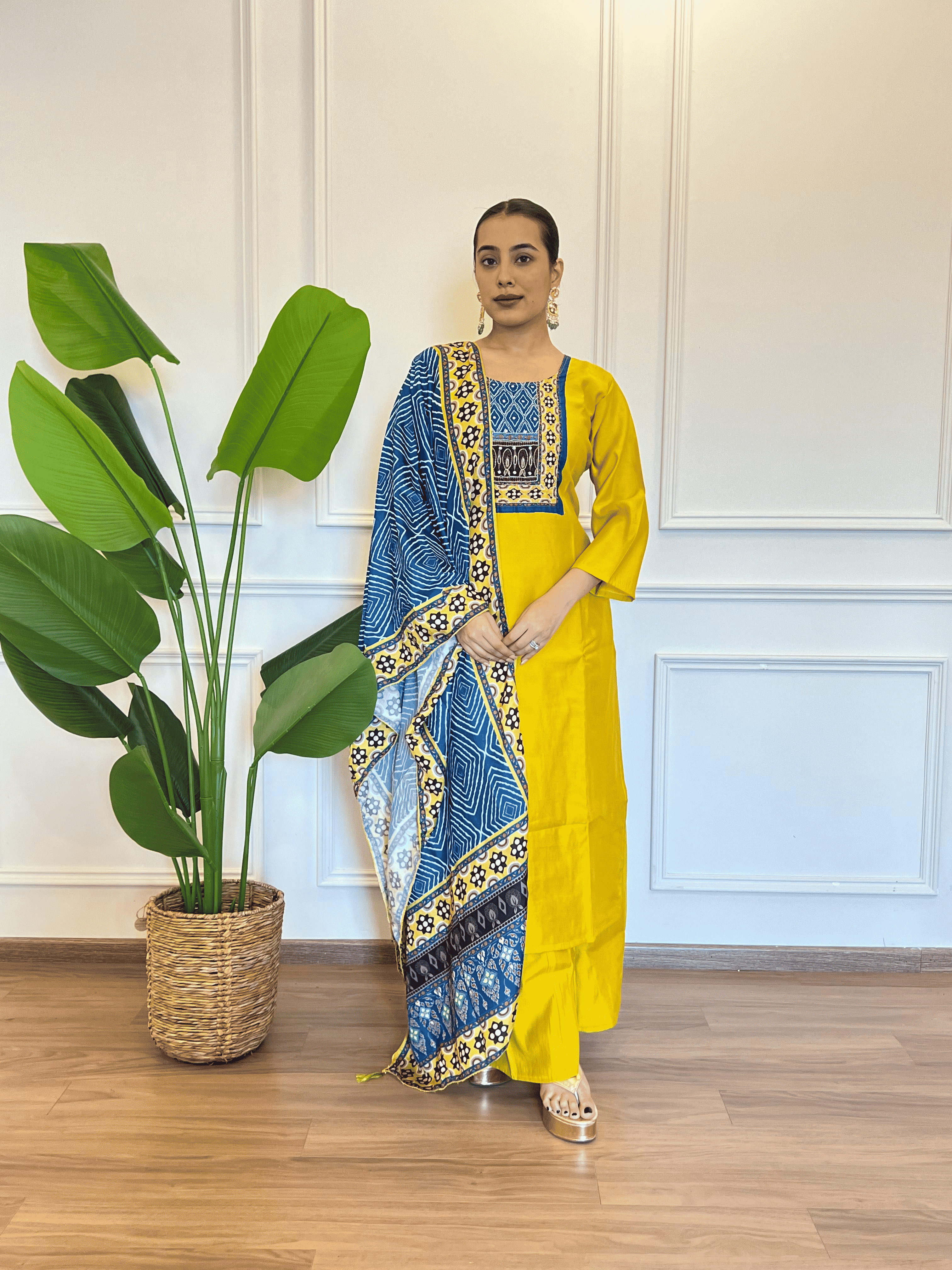 Yellow Duppata Set
