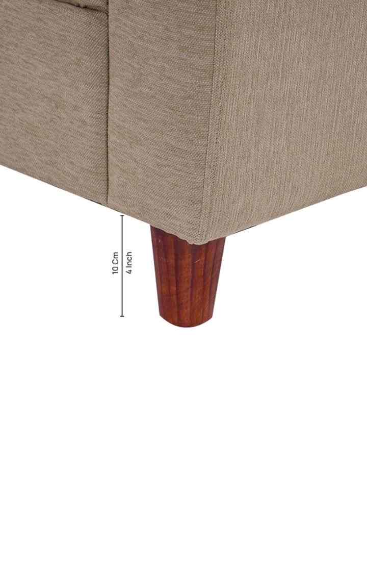 neudot Roman Sofa for Living Room |1 Person Sofa|Premium Fabric with Cushioned Armrest | Solid Wood Frame|1 Seater in Desert Brown Color