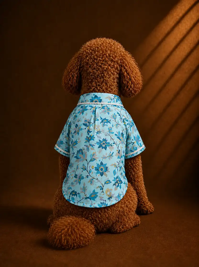 Pawsh Pet Royale Blue Floral Kurta for Dogs