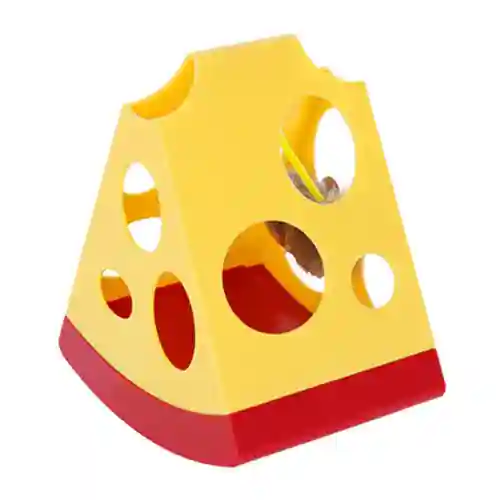Barkbutler Fofos Mouse In Cheese Interactive Toy for Cats (Yellow/Red)