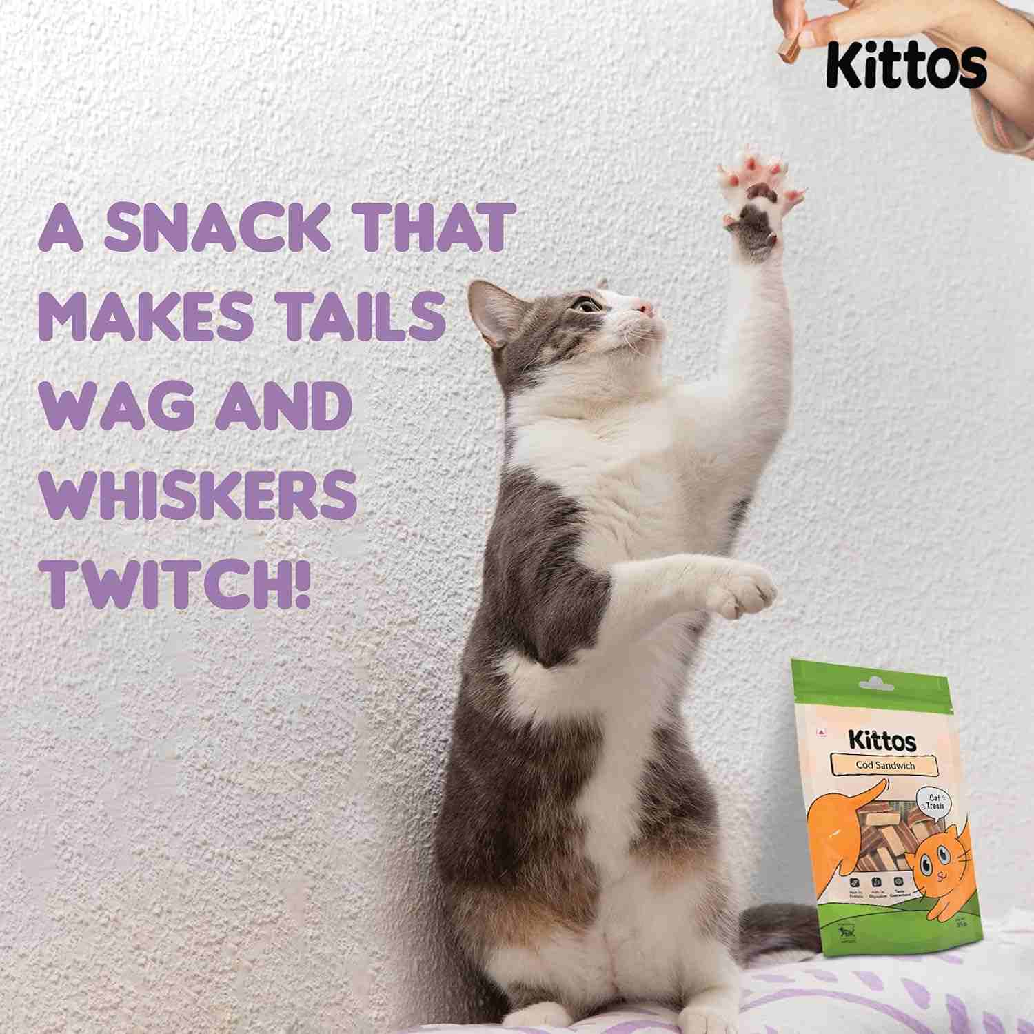 Kittos Cod Sandwich Cat Treats, 35 g