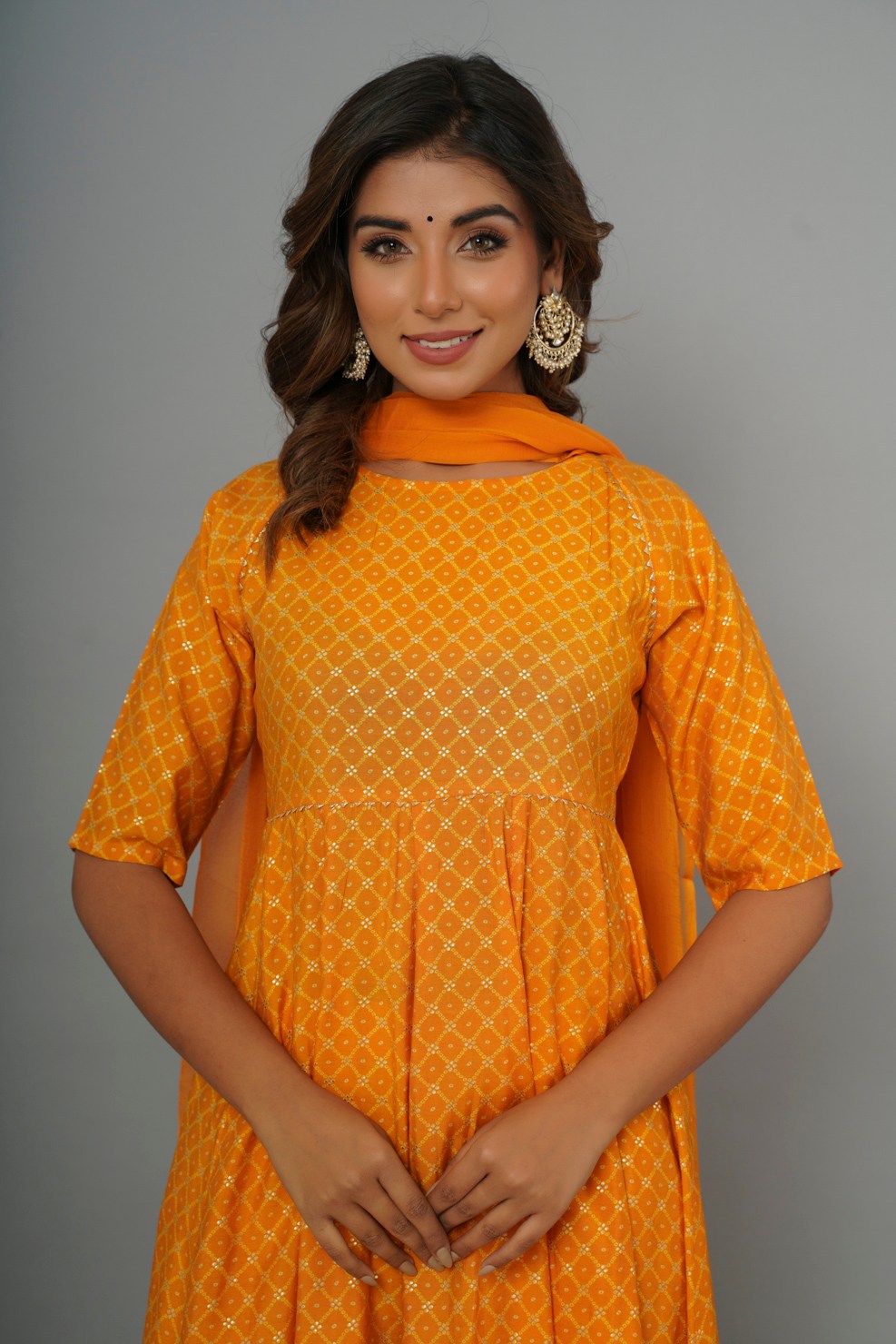 Yellow  Ethnic Motifs Kurta Set With Dupatta