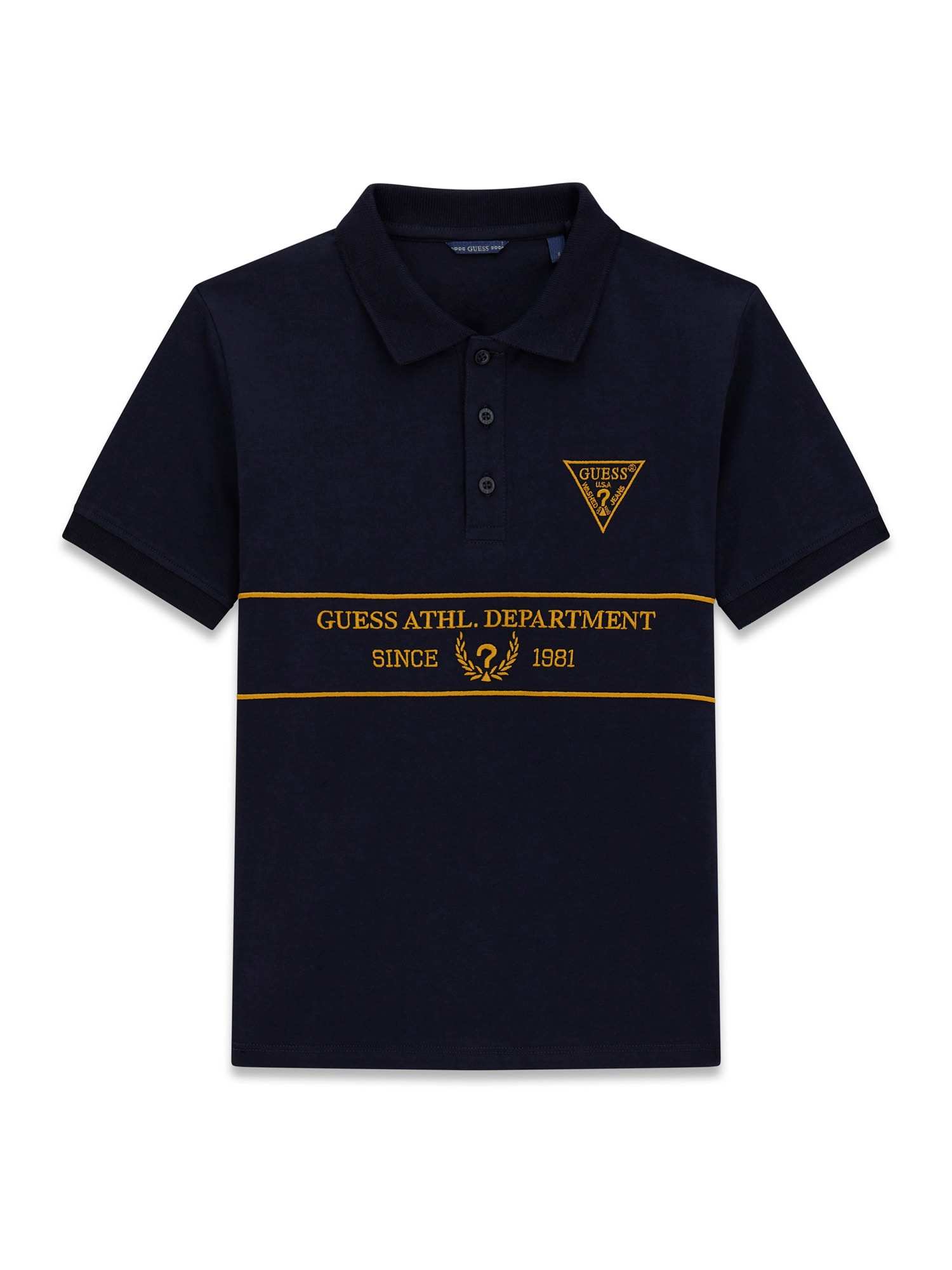 Guess Navy Cotton Printed Boys Polo Tshirt