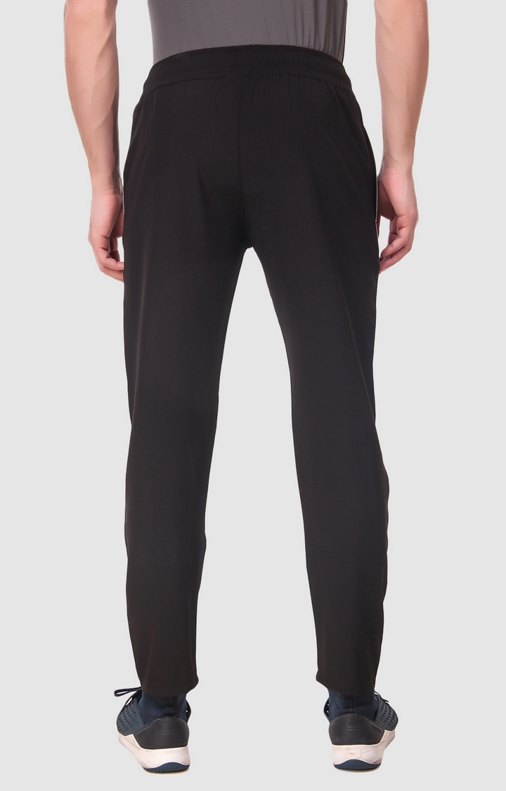 Fitinc | Men's Black Polyester Solid Trackpant 3