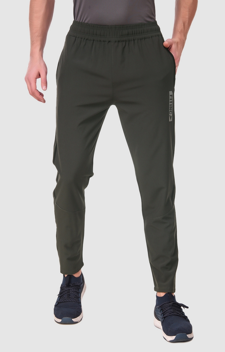 Fitinc | Men's Dark Grey Polyester Solid Trackpant 0