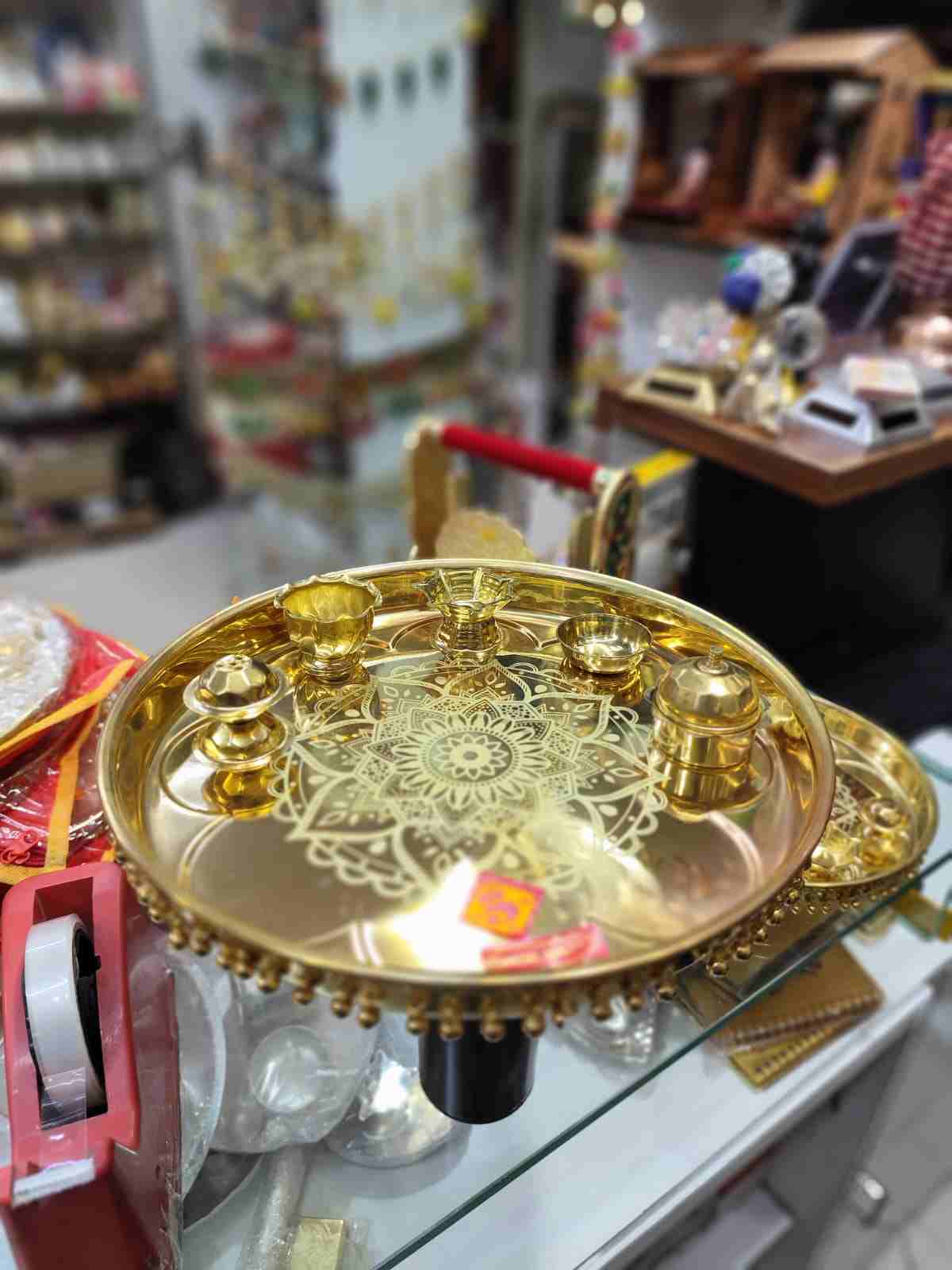 Pure brass Puja set