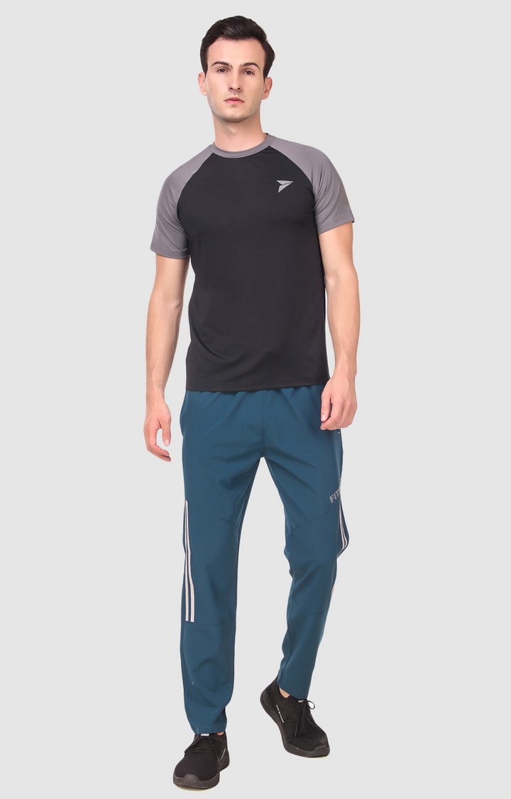 Fitinc | Men's Blue Polyester Solid Trackpant 1