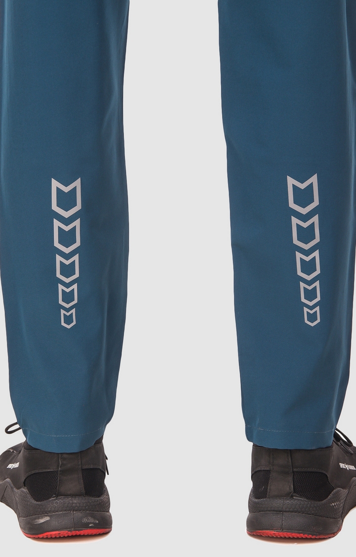 Men's Blue Polyester Solid Trackpant