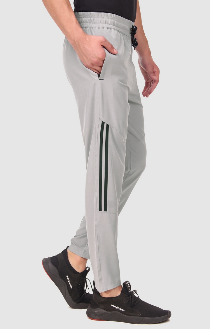 Fitinc | Men's Light Grey Polyester Solid Trackpant 3