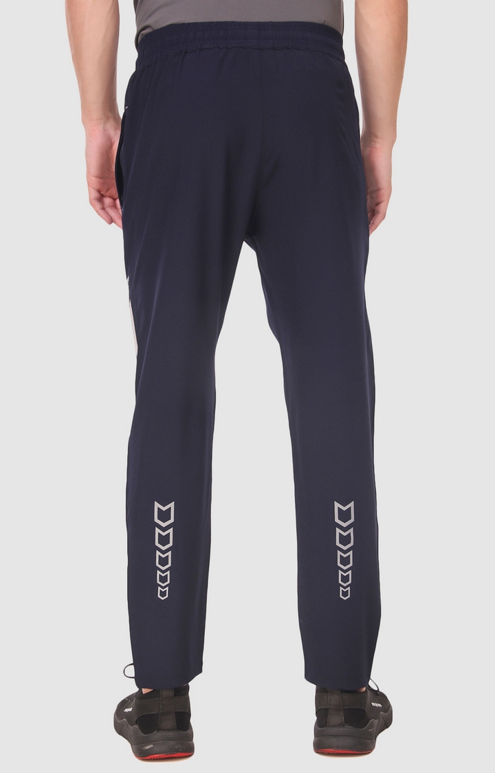 Fitinc | Men's Navy Blue Polyester Solid Trackpant 4