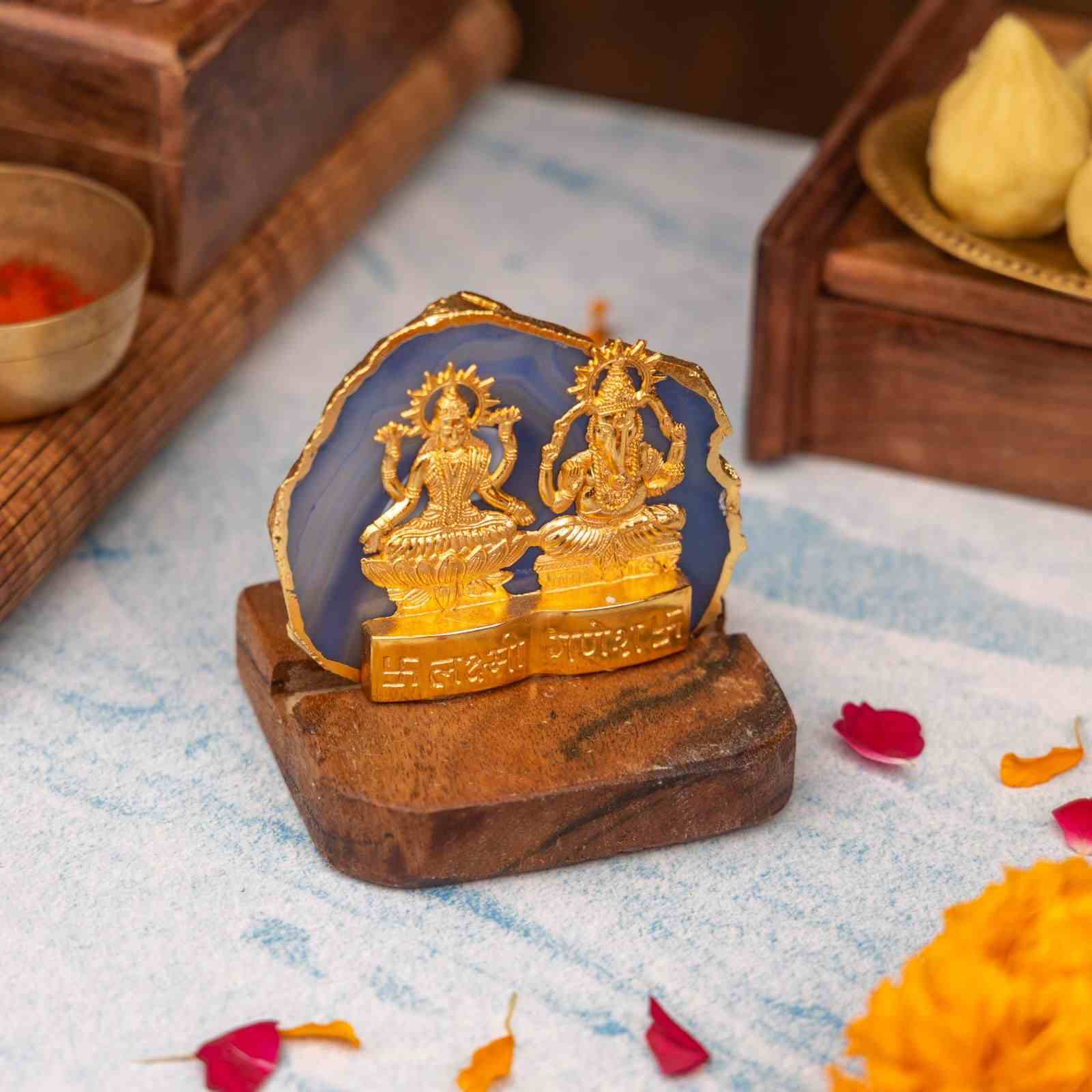 Agate Stone Laxmi Ganesha