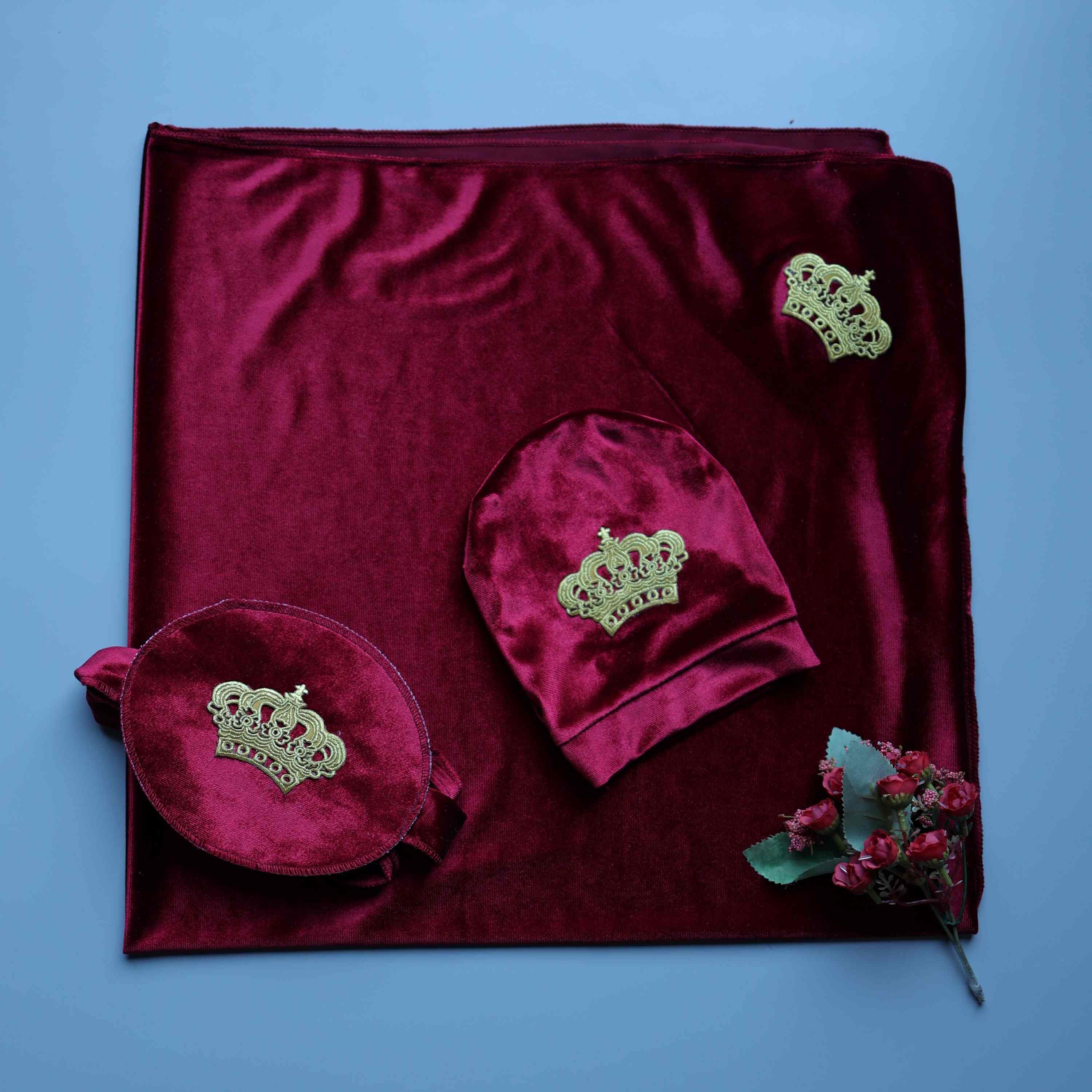 Majestic Red Velvet Crown Romper Set