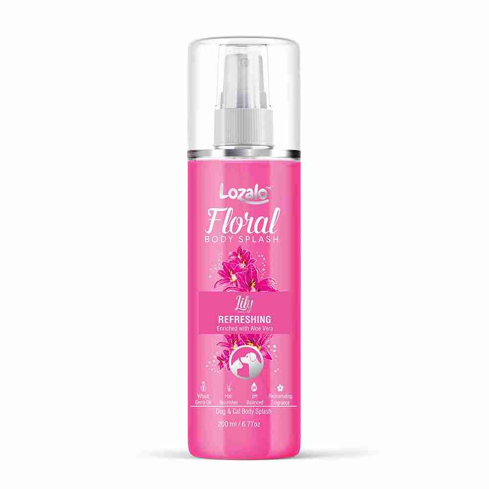 Lozalo Floral Pet Body Splash for Dogs & Cats, 200 ml, Lily
