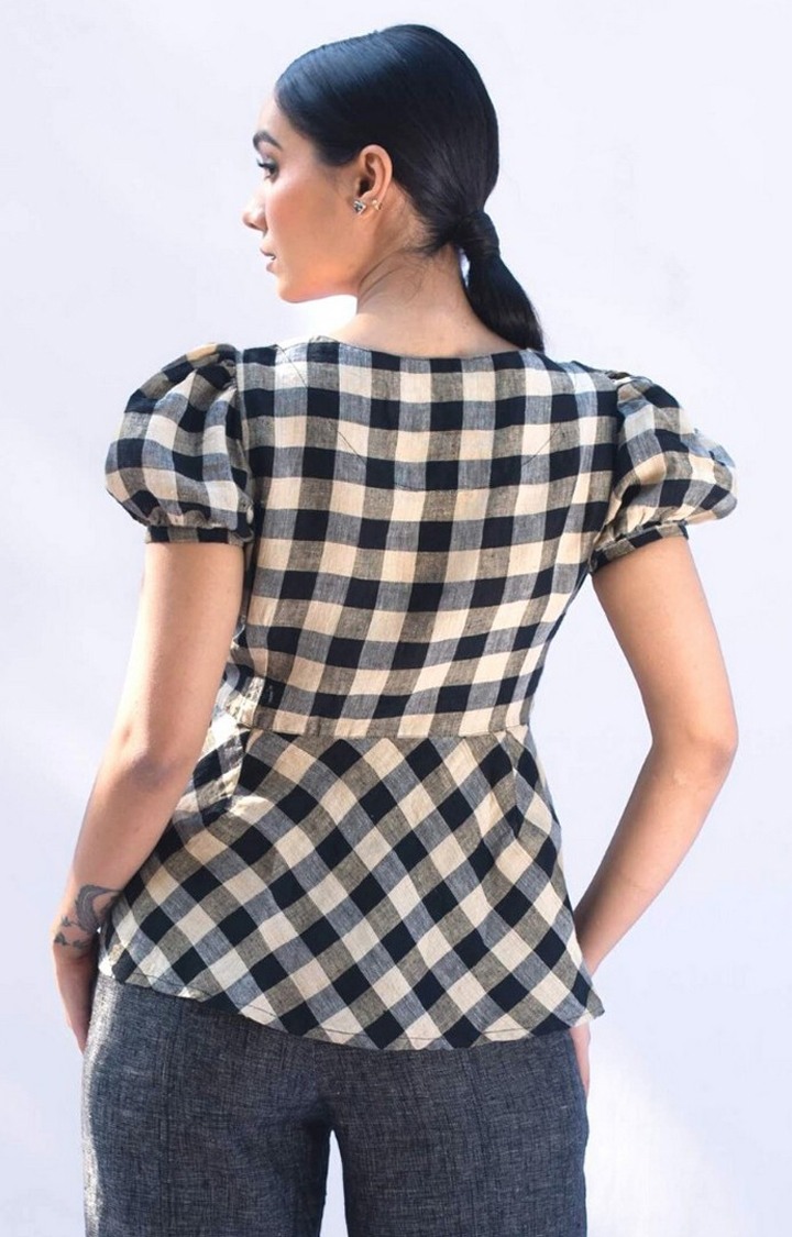 Women's Multi Linen Checked Tunics