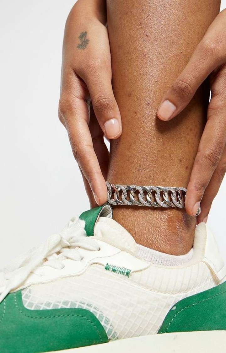 Unisex Silver Vartula Sneaker Anklet