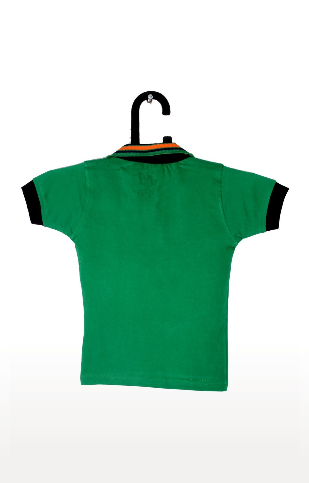 V Brown | Green Cotton Printed Polo Neck T-shirt 1