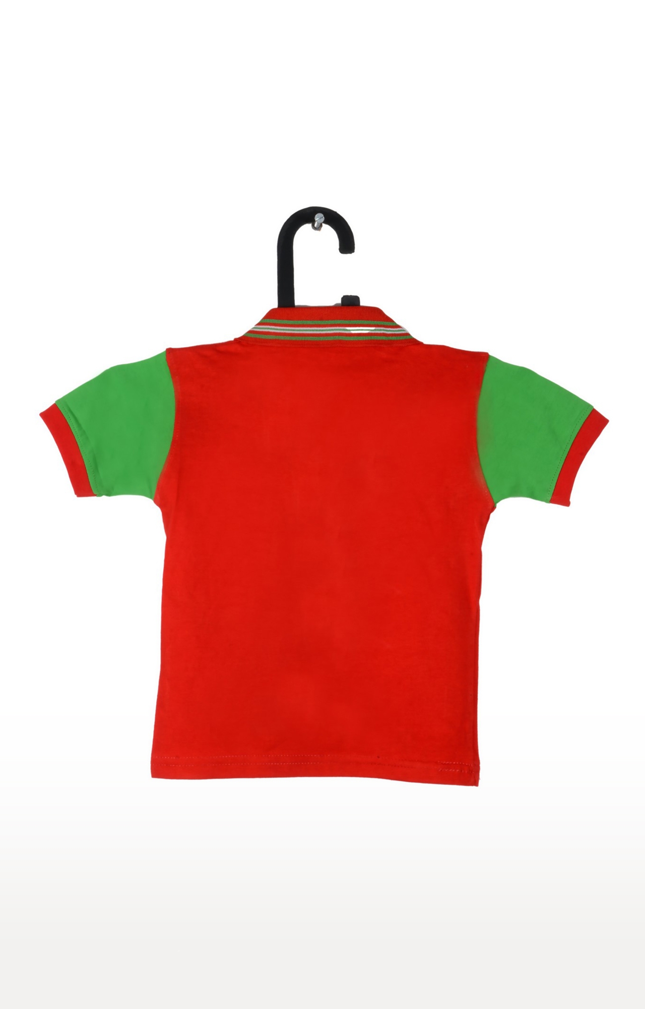 V Brown | Red & Green Cotton Printed Polo Neck T-shirt 1