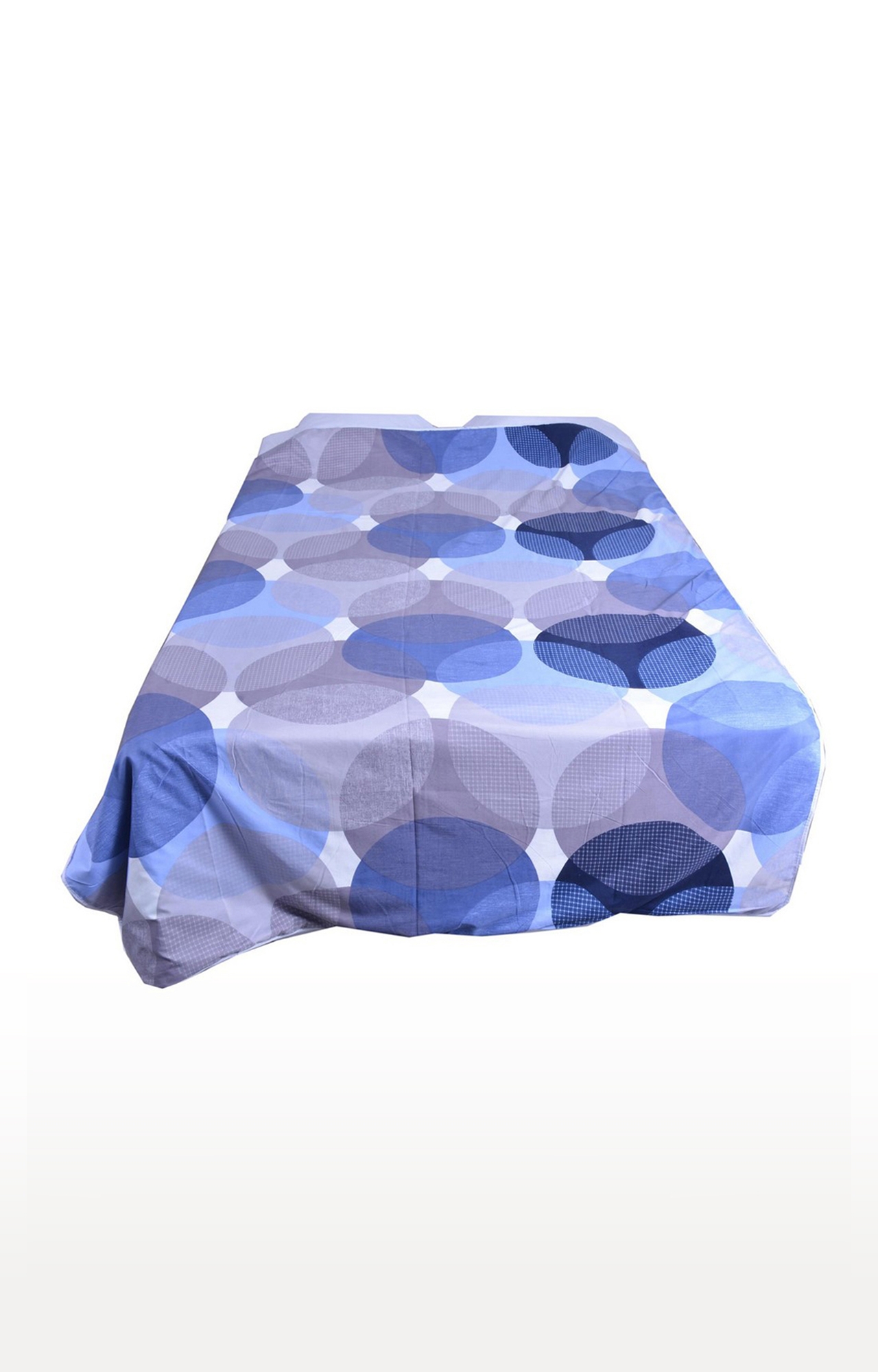V Brown | Polka Blue Printed Cotton 3 Layer Single Bed Quilt Dohar 0