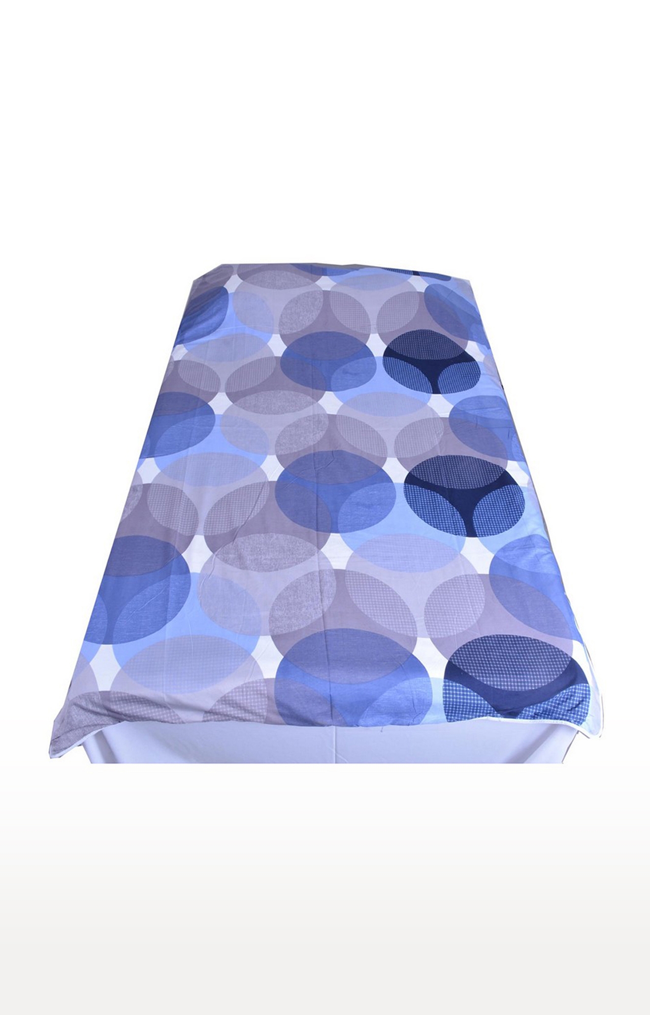 V Brown | Polka Blue Printed Cotton 3 Layer Single Bed Quilt Dohar 1