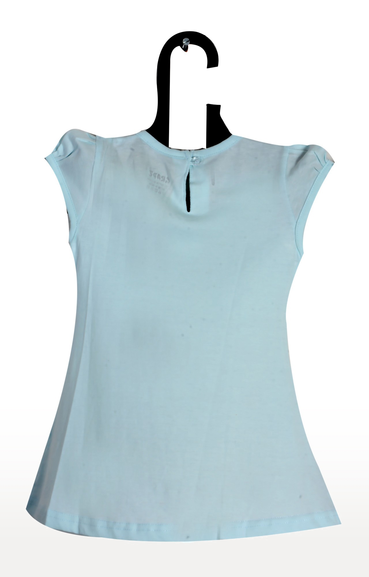 V Brown | Blue Cotton Printed Round Neck Top 1