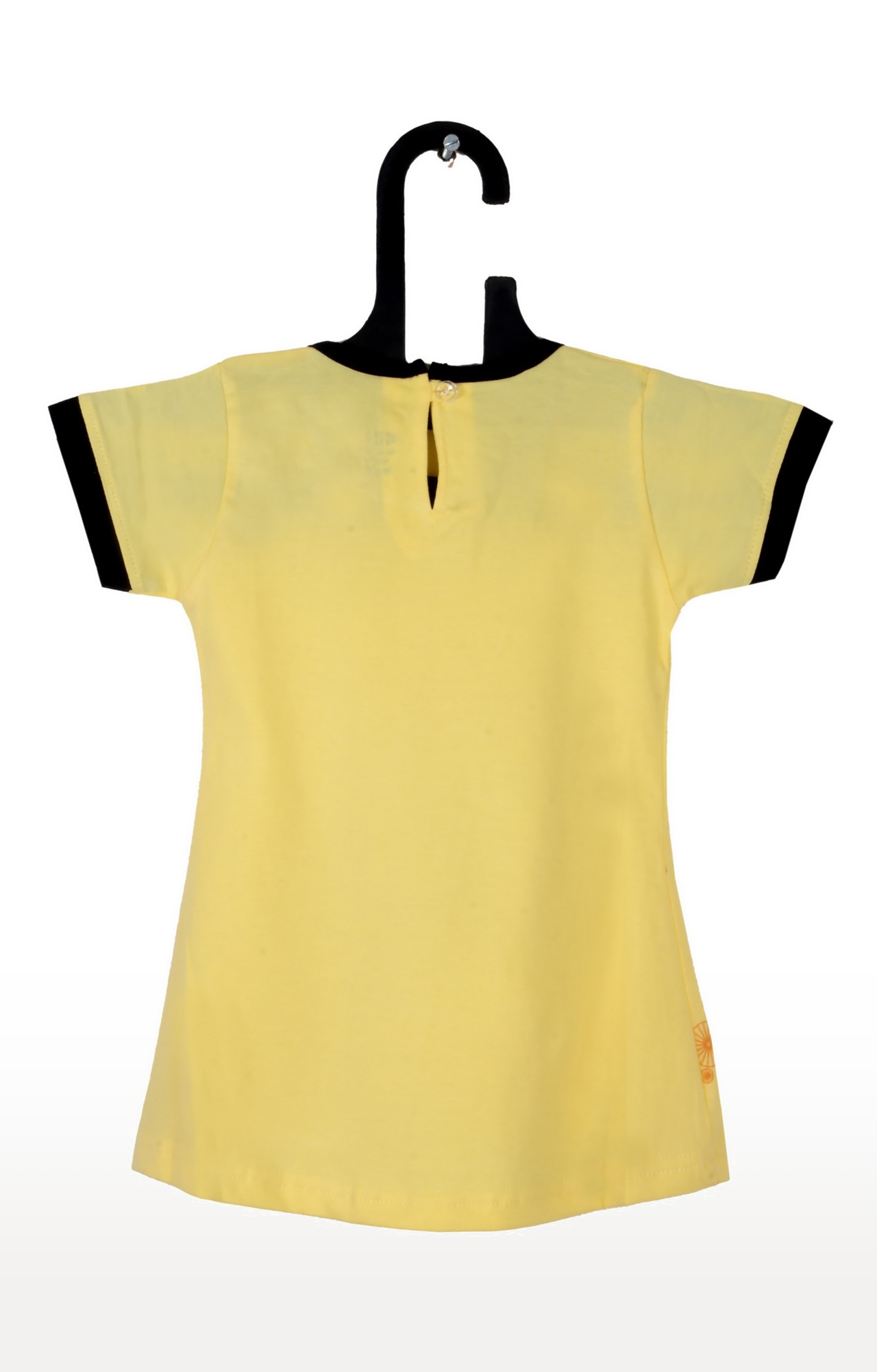 V Brown | Yellow Cotton Printed Round Neck Top 1