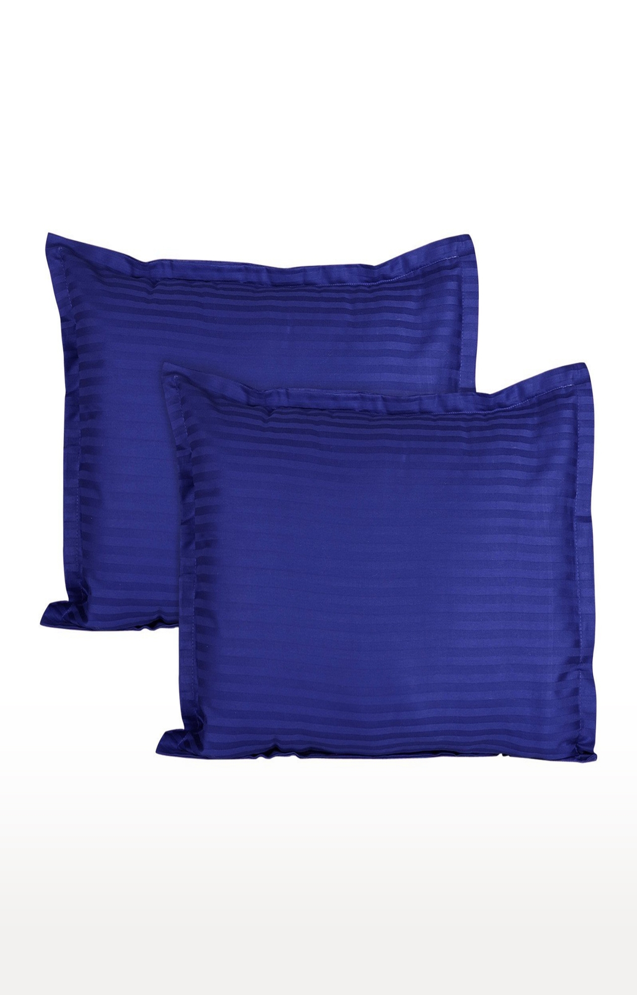 V Brown | Satin Stripped Blue Pillow Covers Pack of 2 0