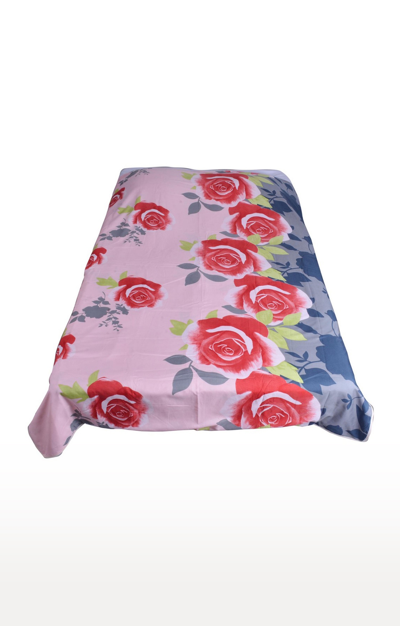 V Brown | Rose Flower Printed Cotton 3 Layer Single Bed Quilt Dohar 1