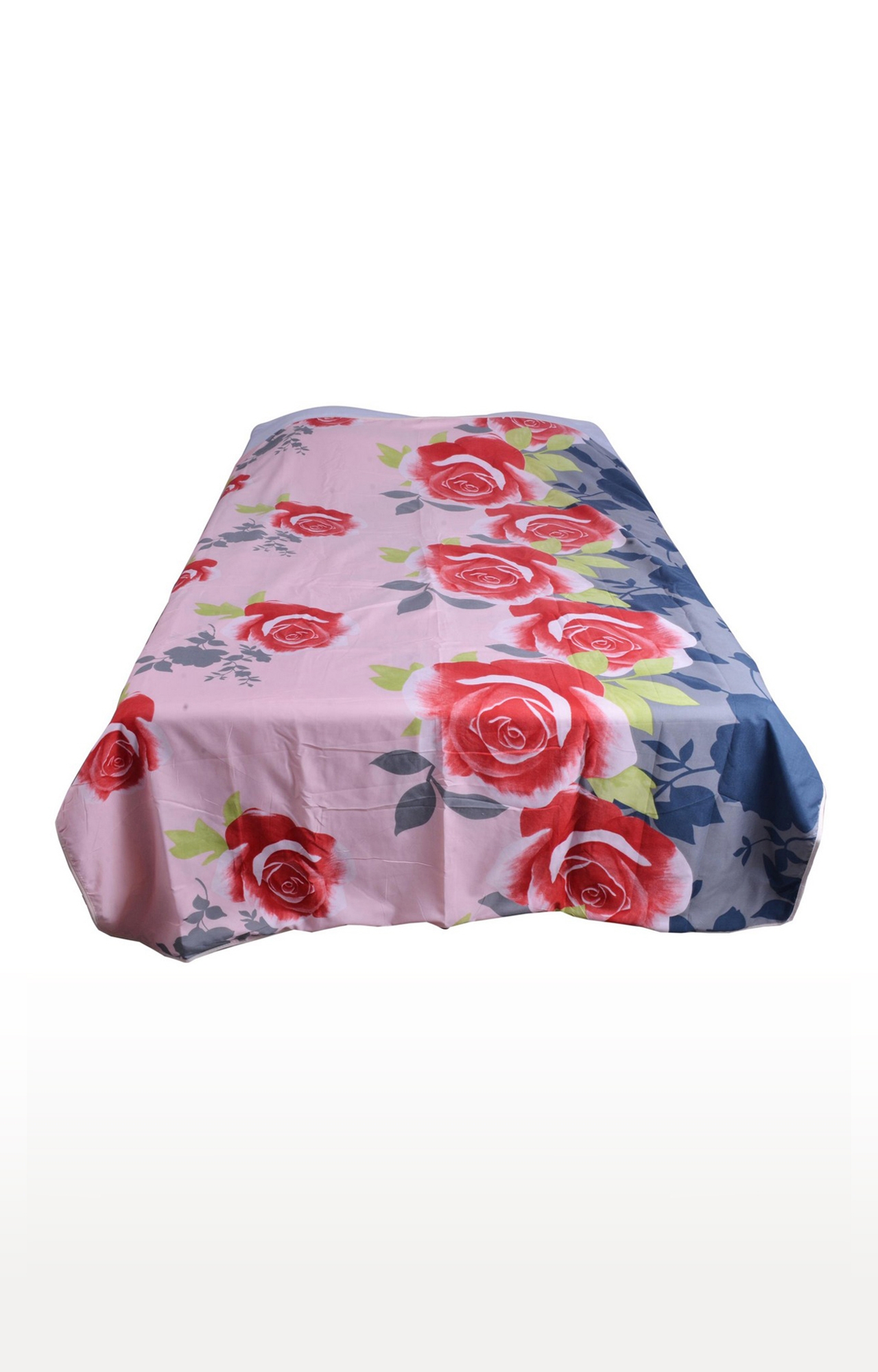 V Brown | Rose Flower Printed Cotton 3 Layer Single Bed Quilt Dohar 0