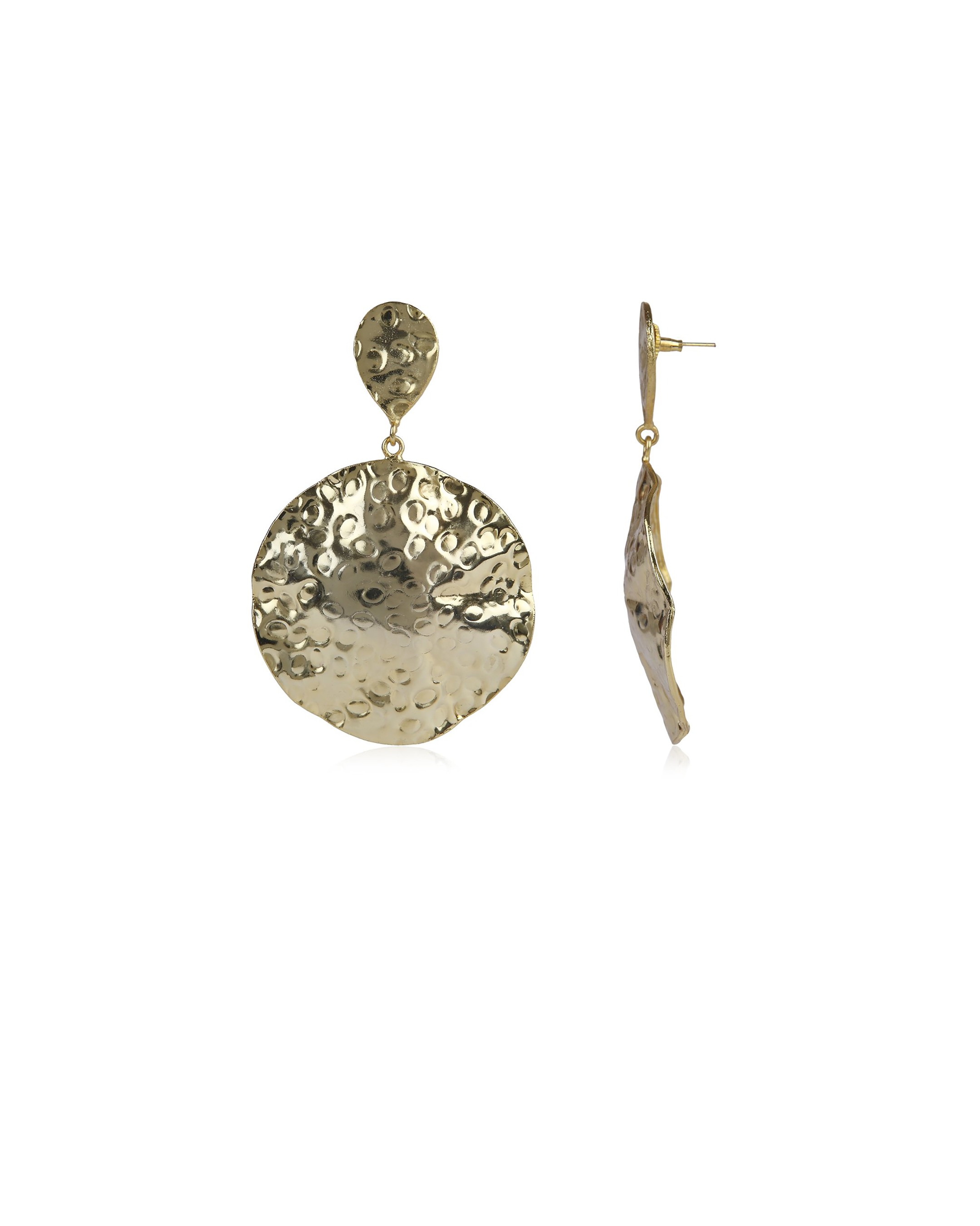 Beaten Spheres Earrings (Gold)