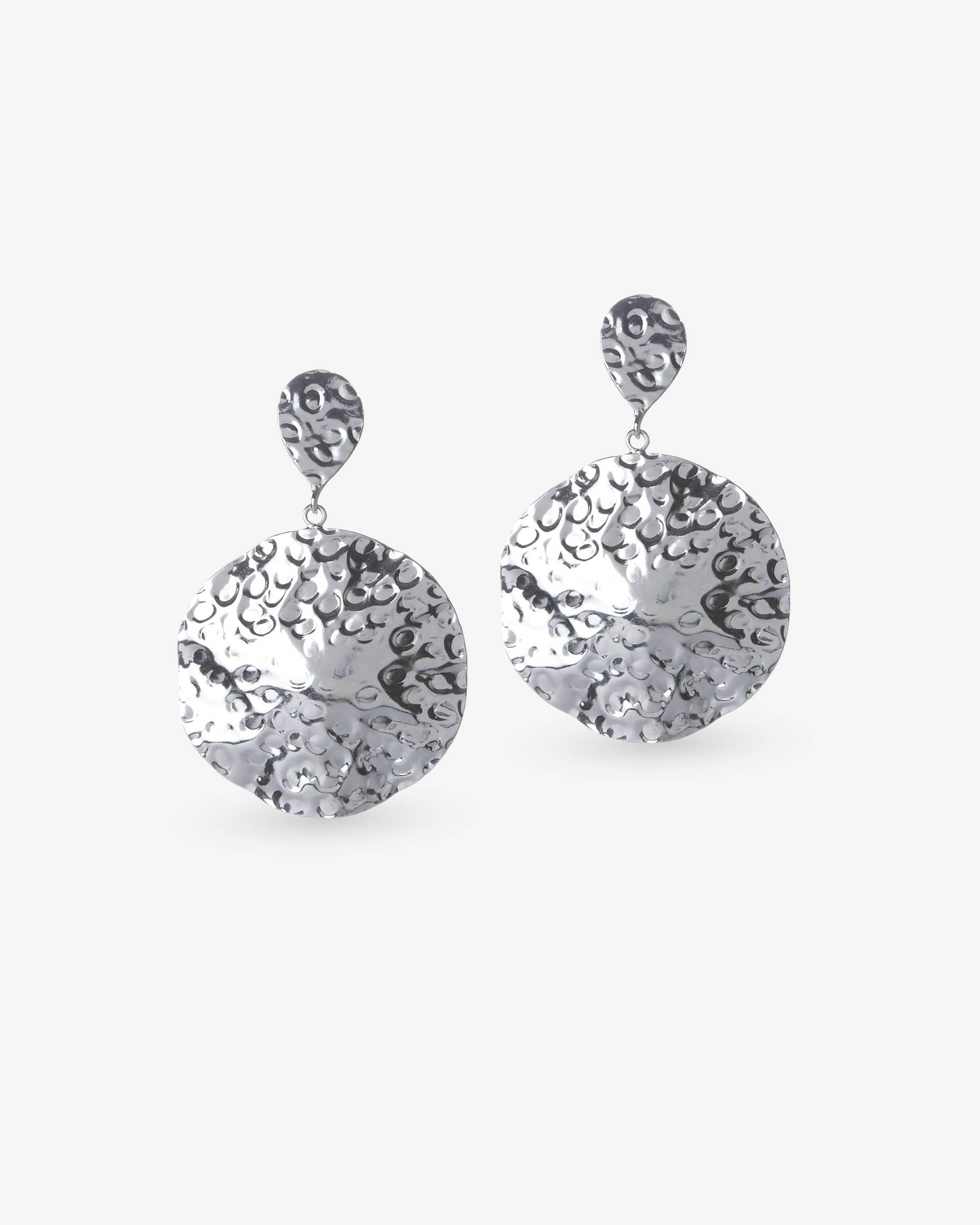 Beaten Spheres Earrings (Silver)