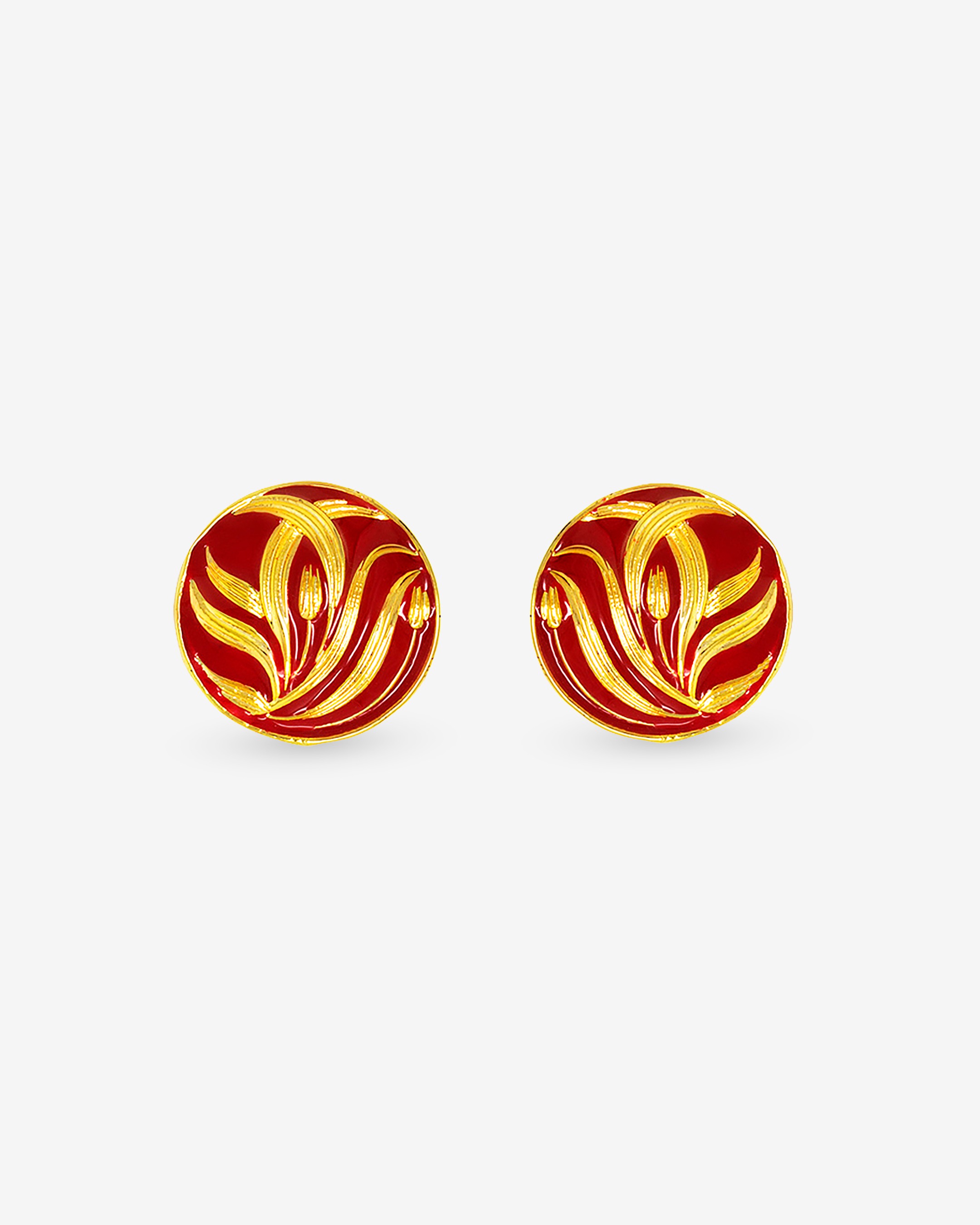Red Allure Round Studs