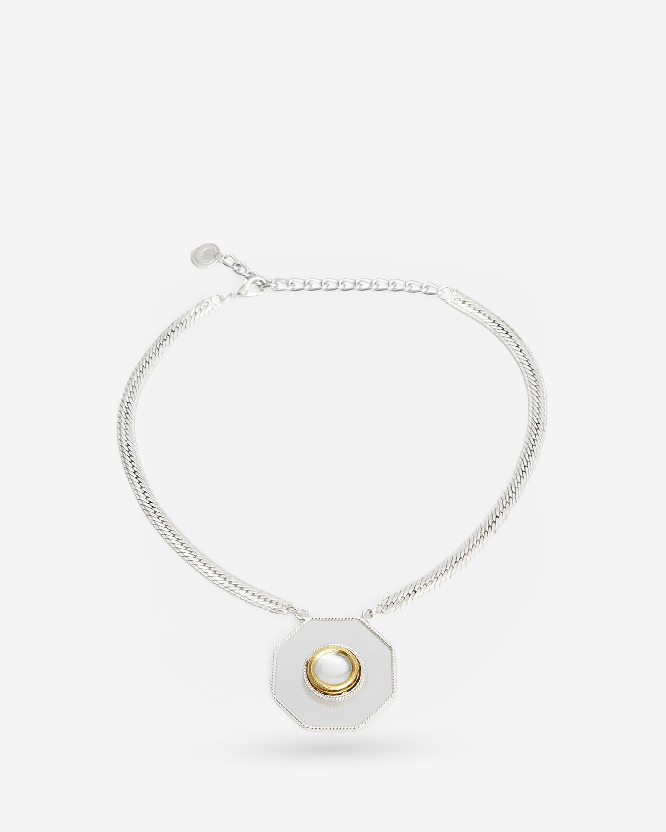 Polki Hexagon Pendant Necklace