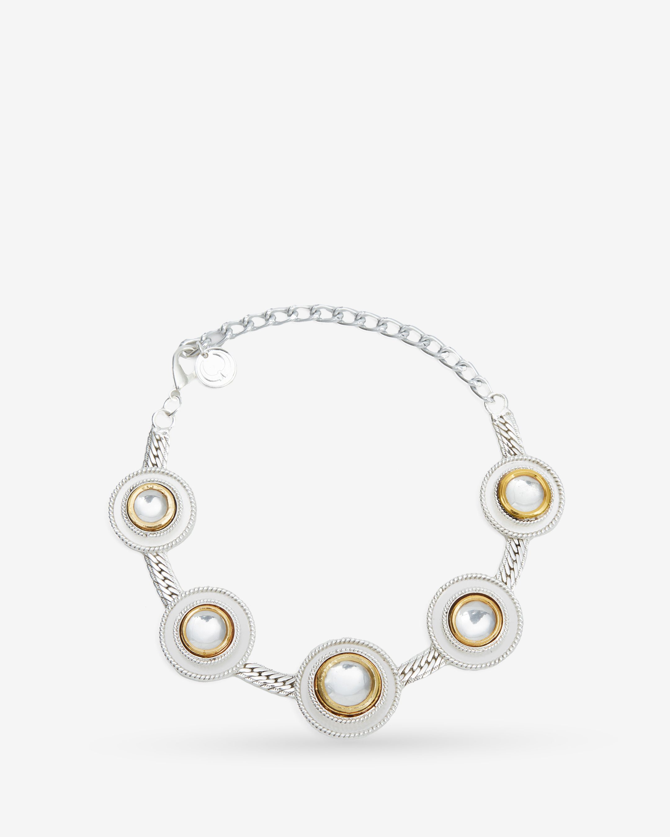 Polki Dot Necklace Silver