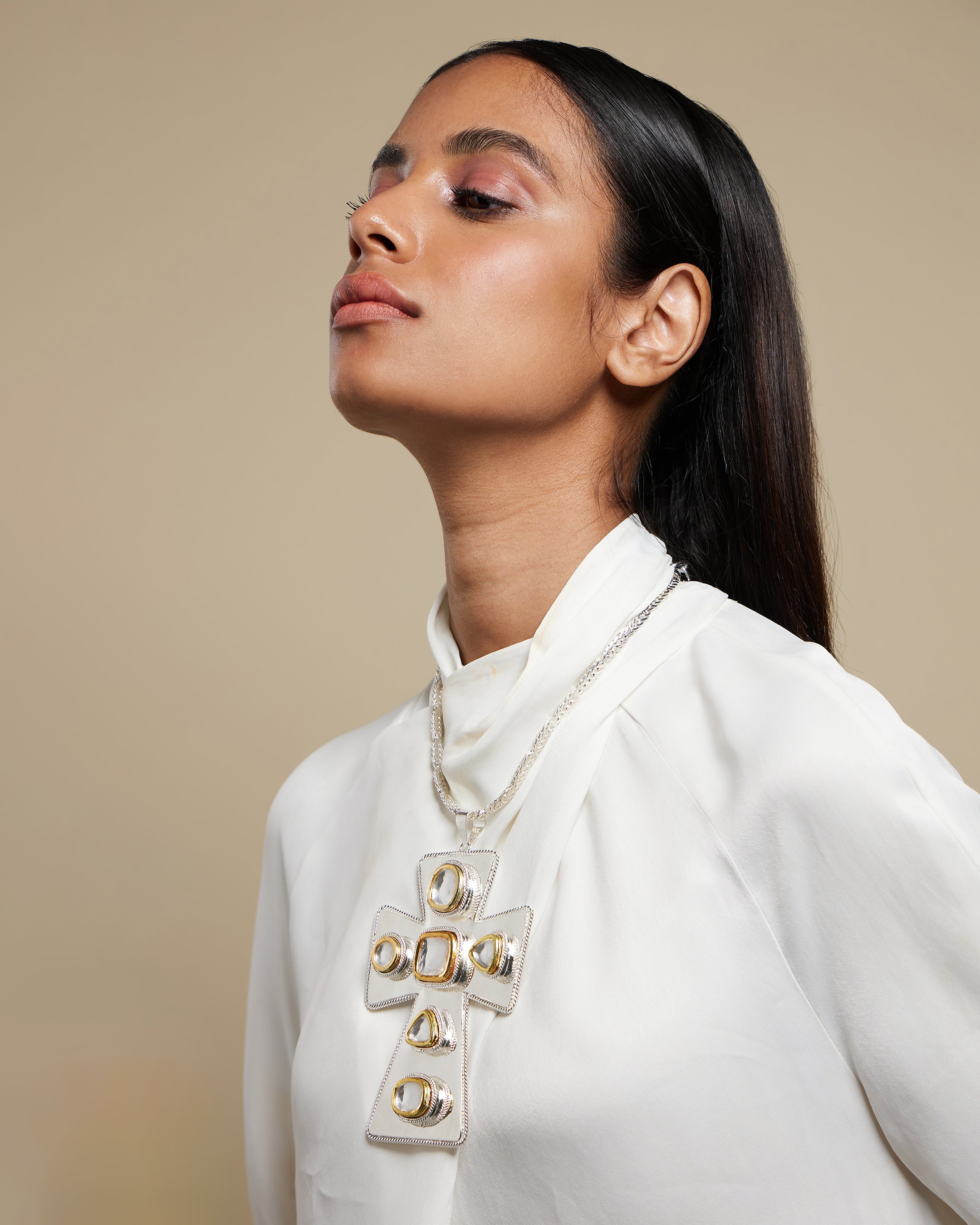 Polki Pope Medallion Necklace