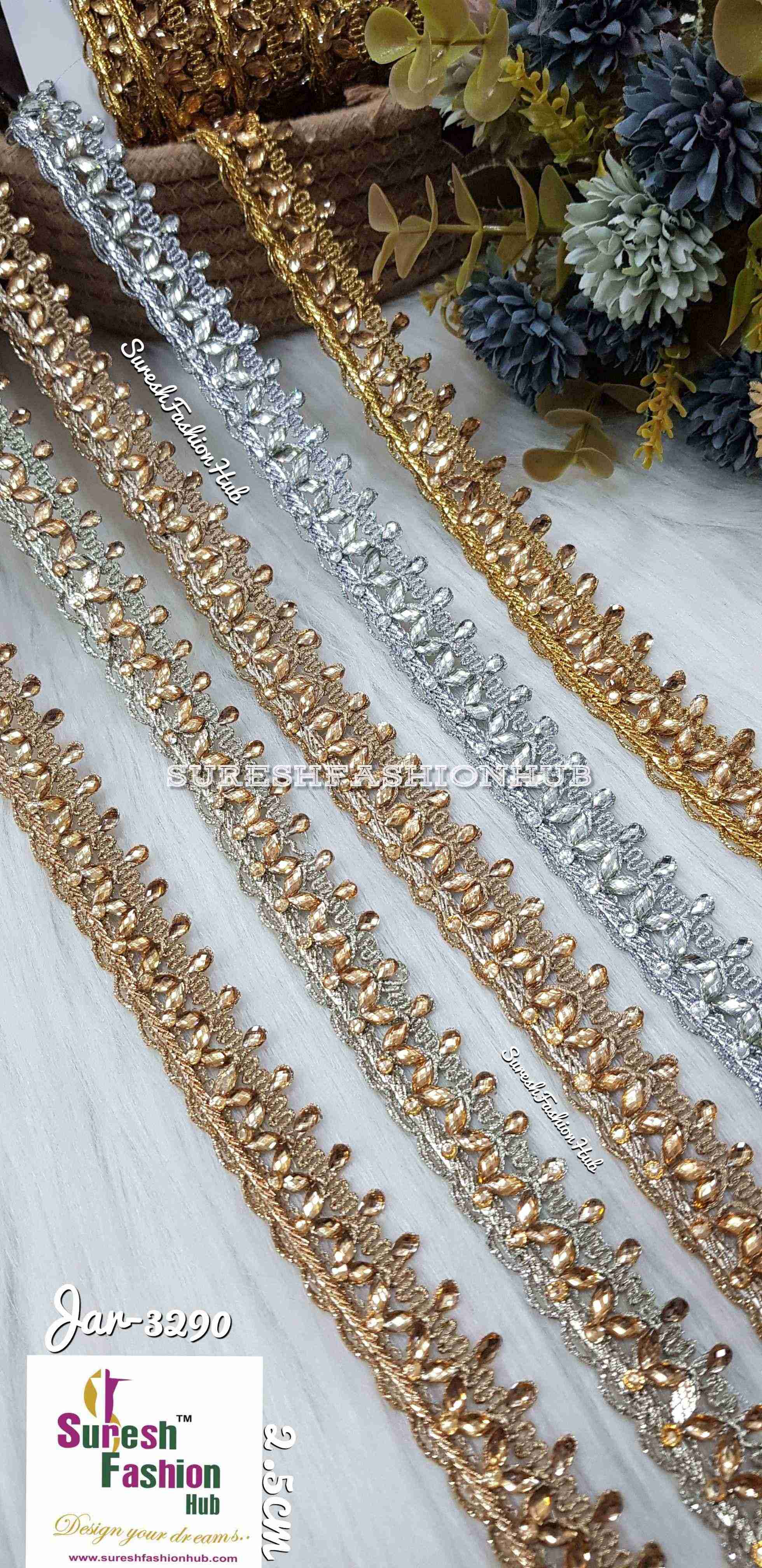 Modern Silver  Embellished Trim