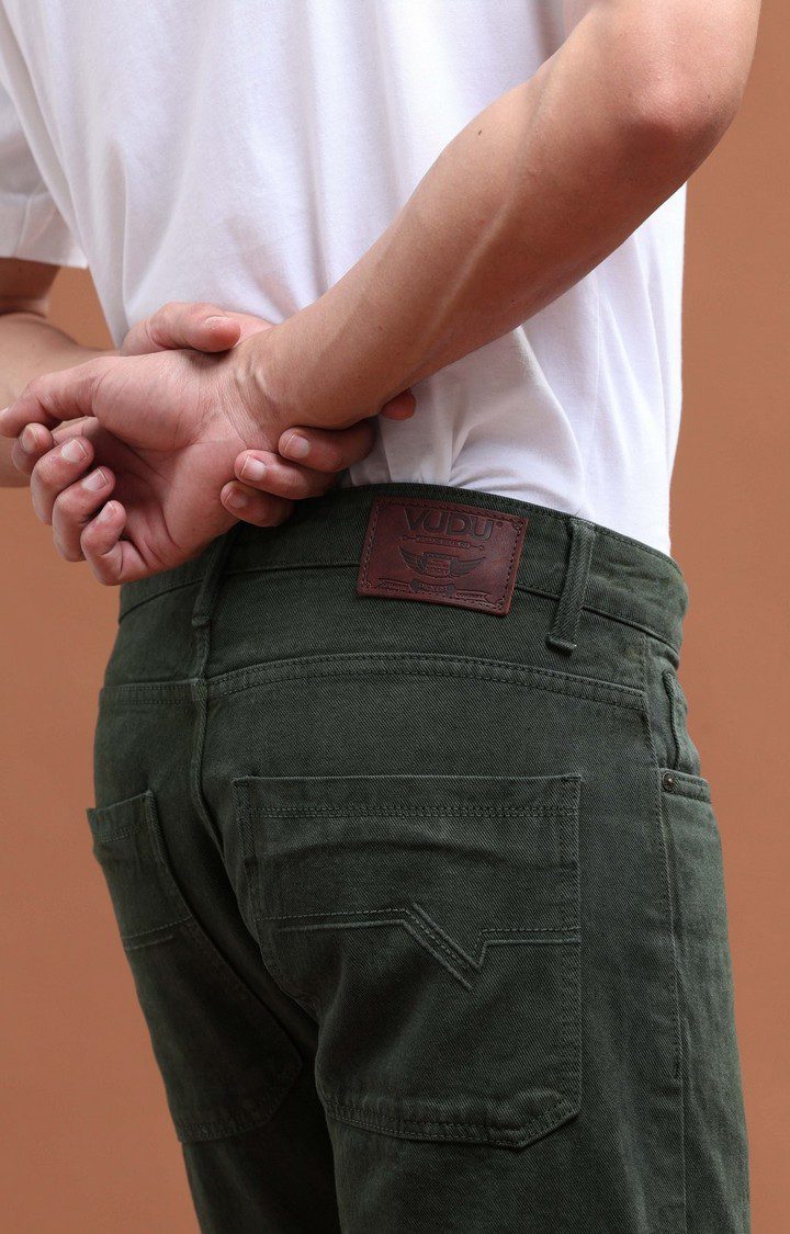 Men's Green Denim Cargo