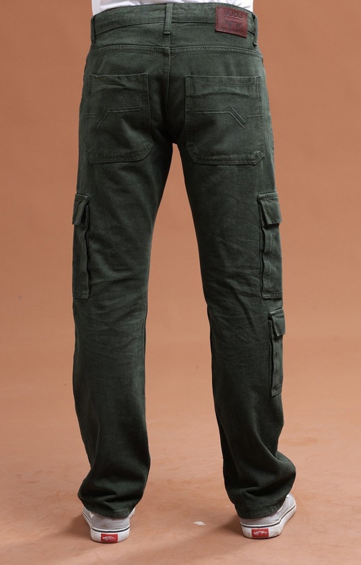 Men's Green Denim Cargo