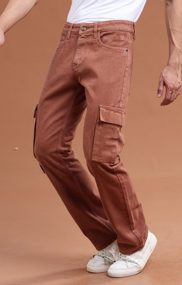 Men's Brown Denim Cargo