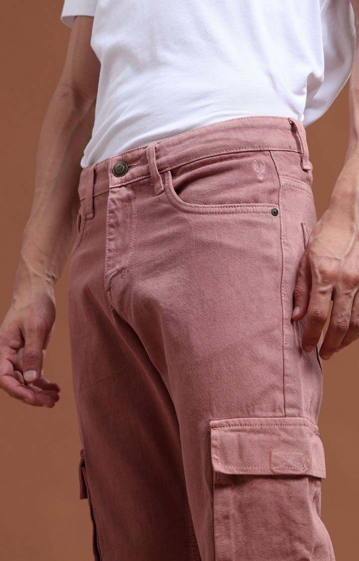 Men's Pink Denim Cargo