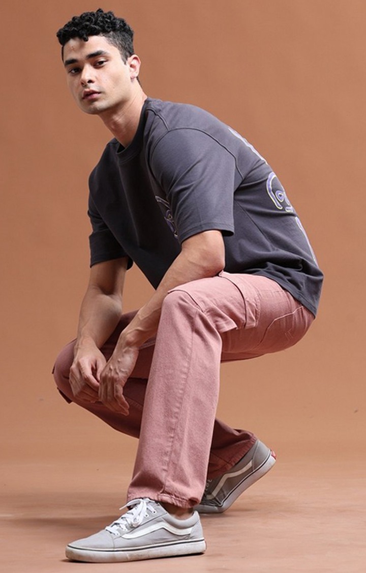 Men's Pink Denim Cargo