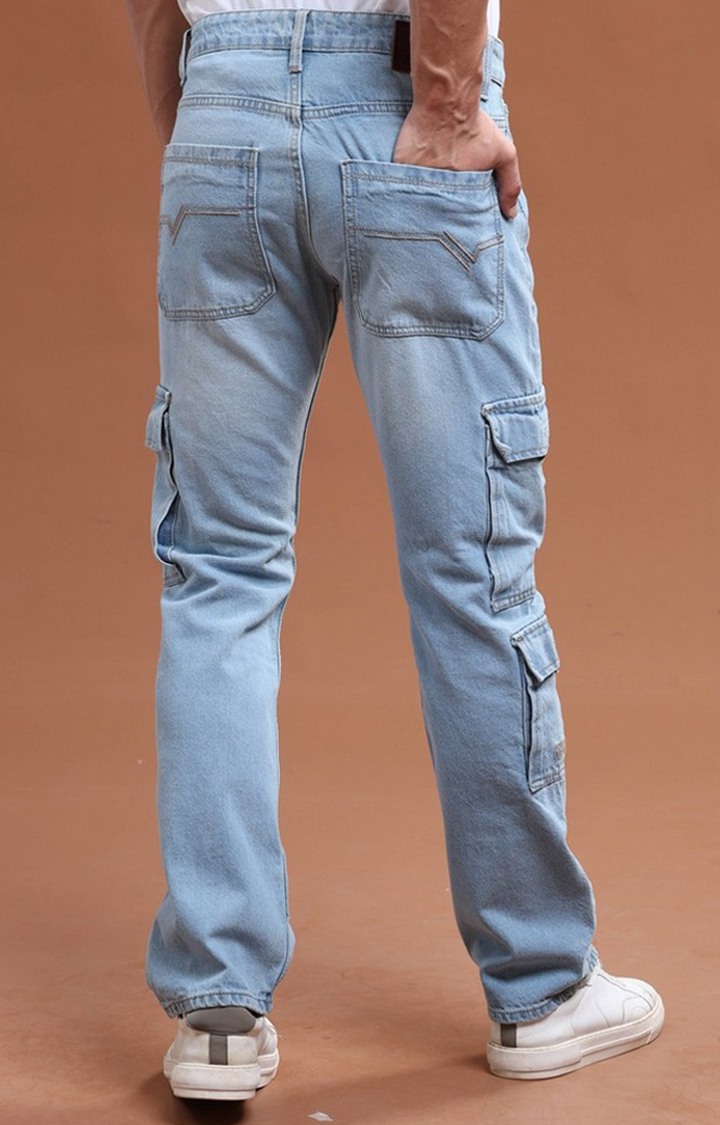 Men's Blue Denim Cargo