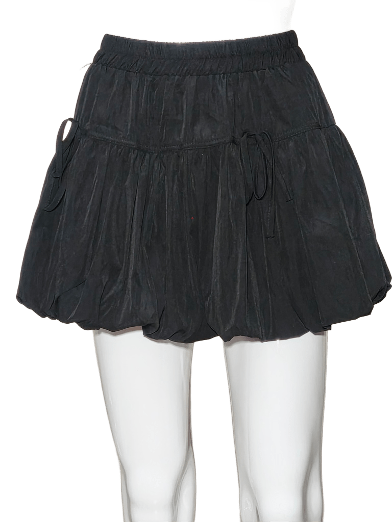 Max Fashion Women's Black Fancy Bubble Mini Skirt