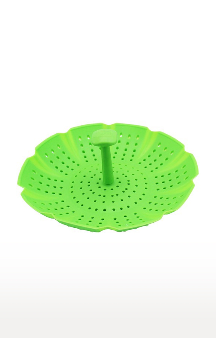iLife | iLife Silicone Material & Round Shape Vegetable Steamer (Green) 1