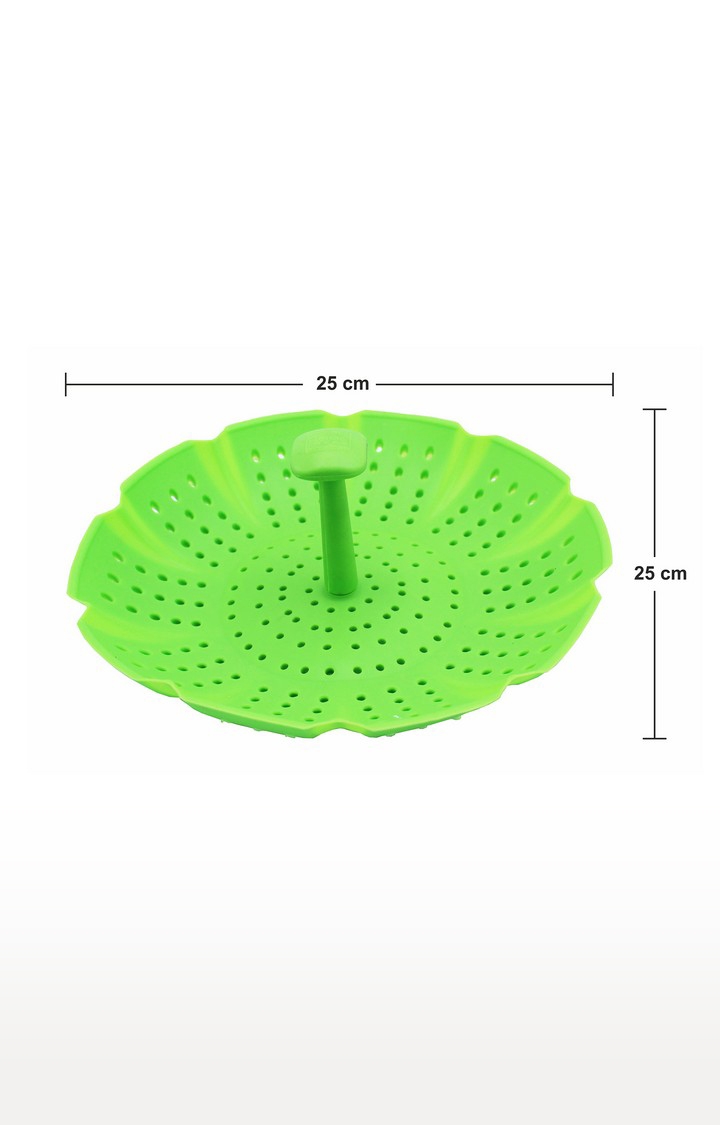 iLife | iLife Silicone Material & Round Shape Vegetable Steamer (Green) 5