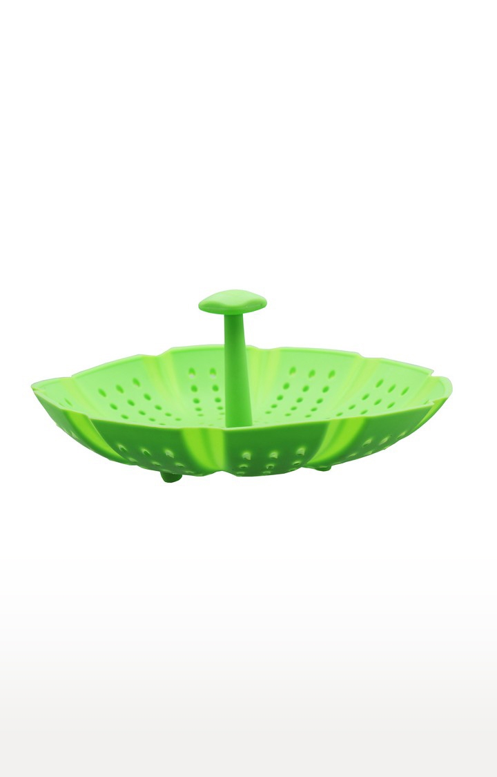 iLife | iLife Silicone Material & Round Shape Vegetable Steamer (Green) 2